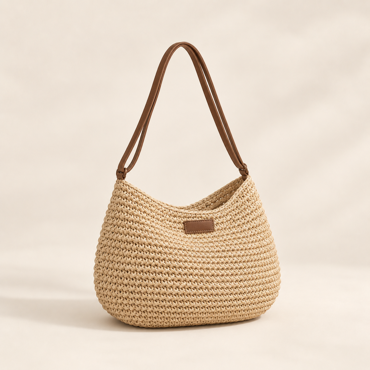 Coastal Woven Straw Tote Bag