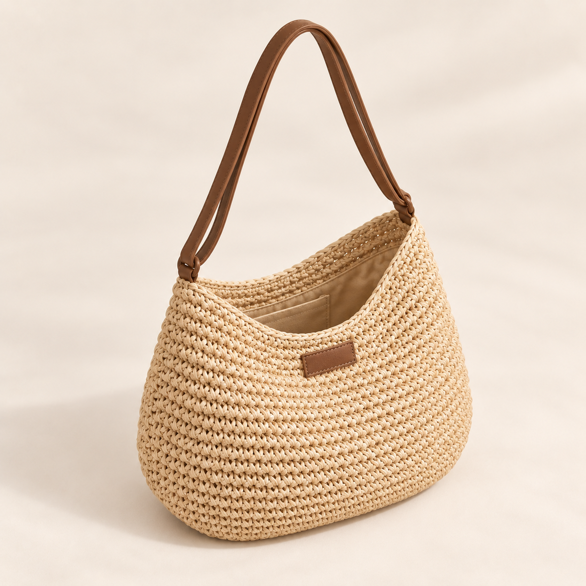 Coastal Woven Straw Tote Bag