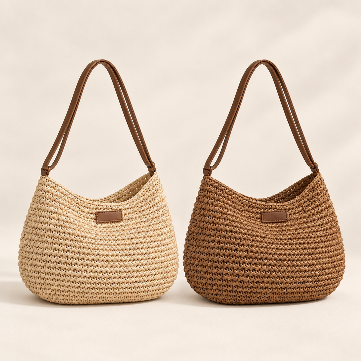 Coastal Woven Straw Tote Bag